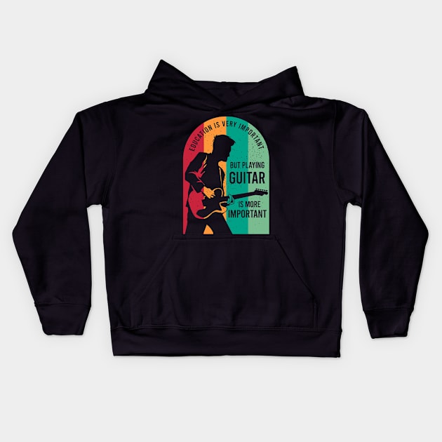 Guitar Player Outfit For A Guitarist Kids Hoodie by AlleyField